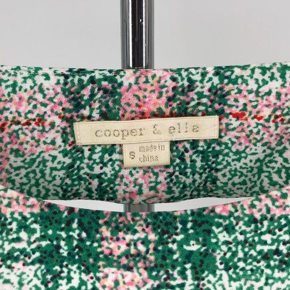 Cooper & Ella Pink Green Plaid Print Back Cutout Short Sleeve Dress size Small - Picture 9 of 12